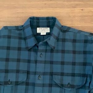 Filson Men's Blue Plaid Work Shirt size large